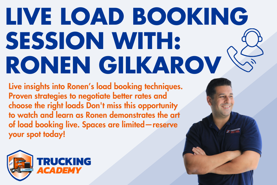 Ronen's LIVE Load Booking Session- Book Loads like a PRO!  January 10th Session