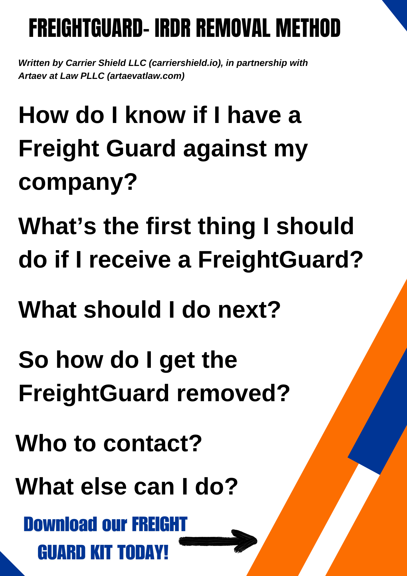 Freight Guard Removal Guide